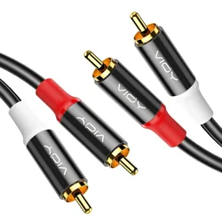 RCA Extension Cable 2RCA Male To 2RCA Male Splitter Cable RCA Stereo Audio Cable for Amplifier Speaker Home Theater System