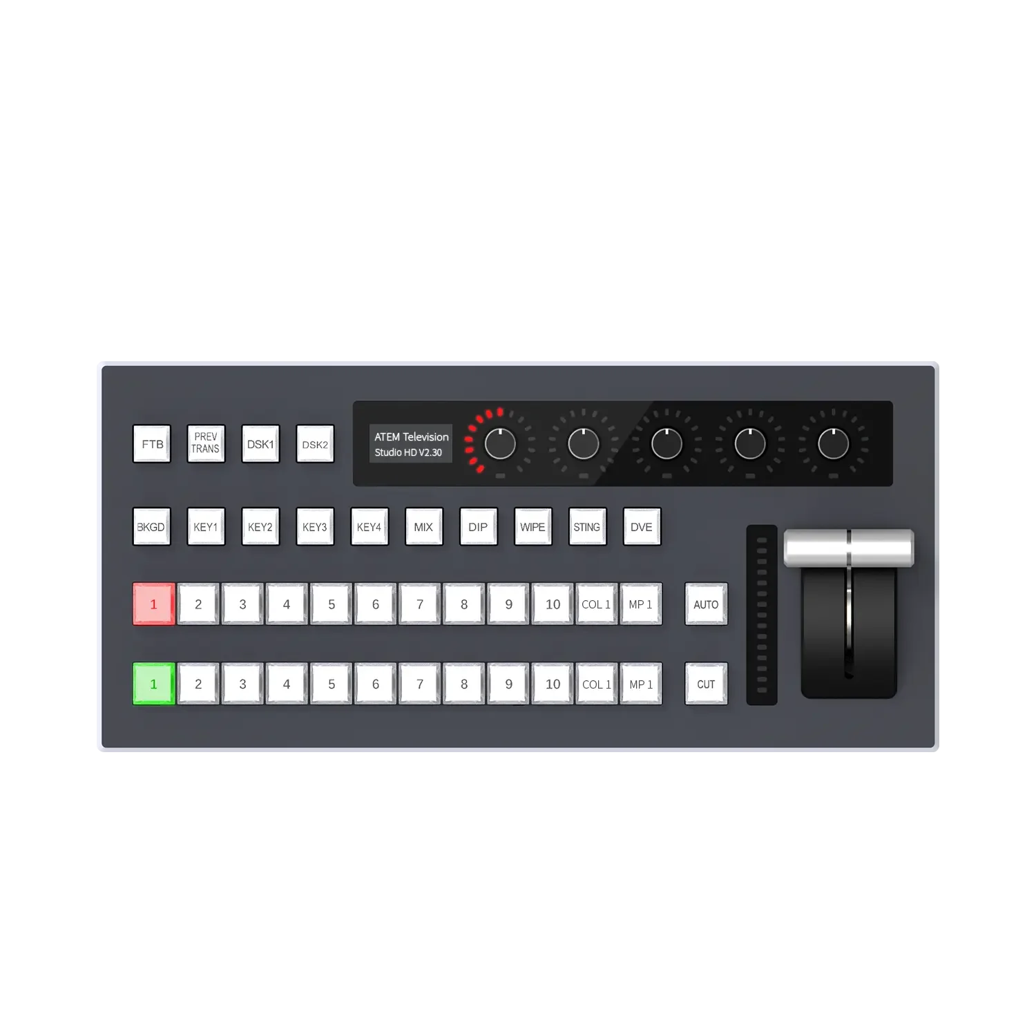 

Full HD Screen Video Switcher ndi to HDM1 Switcher Broadcast Live Streaming Video Mixer Switcher Joystick Controller