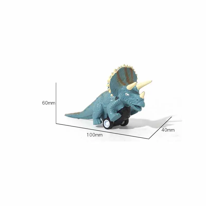 จําลองไดโนเสาร์ของเล่นรถสมจริงมินิพลาสติก Velociraptor Triceratops Tyrannosaurus Rex Series Inertia ดึงกลับรถของเล่น