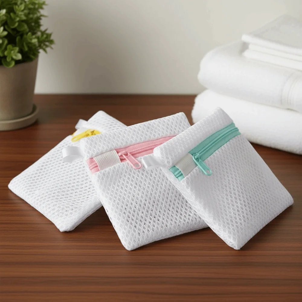 Easy Storage Mini Small Mesh Laundry Bag Mesh Single-Layer Machine Zipper Bag Zipper Polyester Scent Beads Special Bags Travel