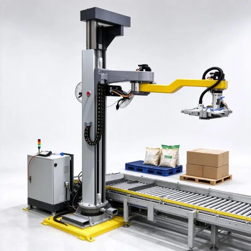 Column Palletizer Fully Automated Column Pallet Stacker Servo Rotation For Warehouse Carton Pallet Arrangement