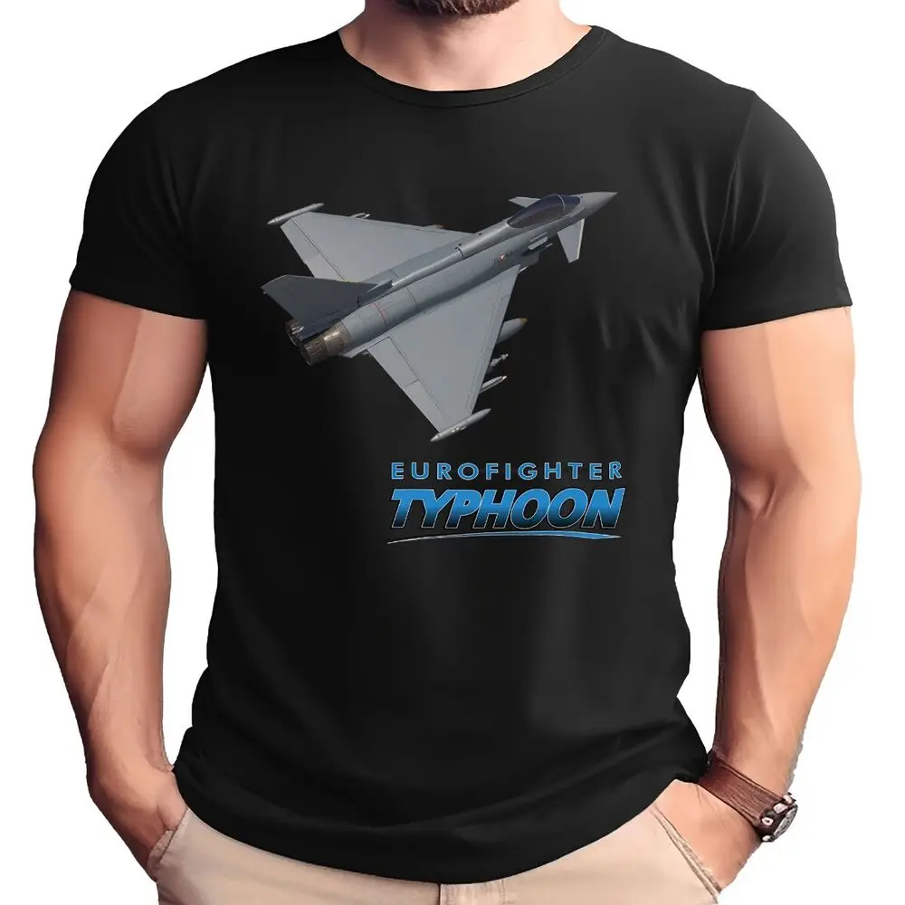 Typhoon Eurofighter - Black Adult Shirt Y2K tops Unisex Summer Short Sleeve