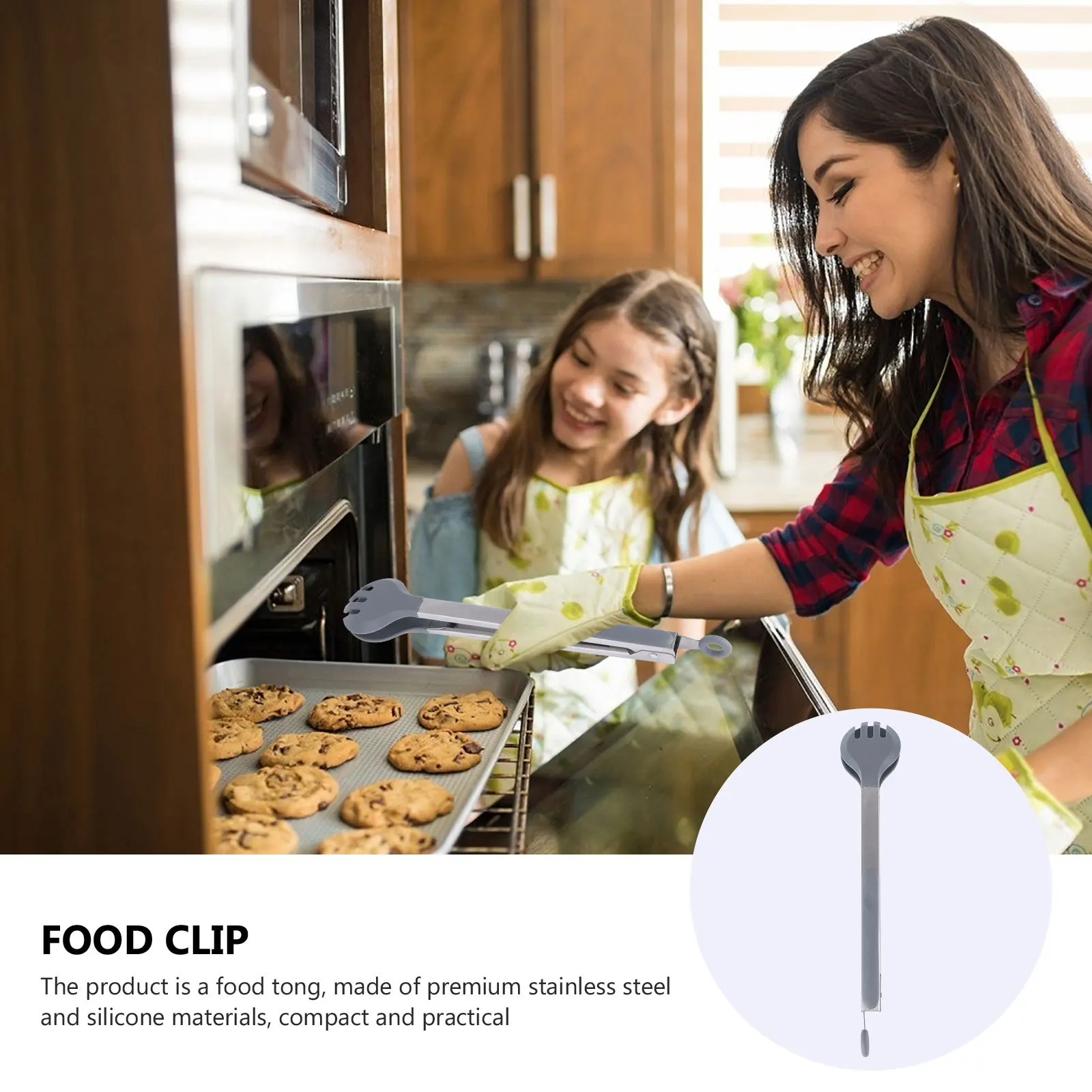 

Food Tong Multifunctional Stainless Steel Anti-Slip Bread Clamp Baking Bbq Serving Tool Corrosion Resistant Lightweight For Home
