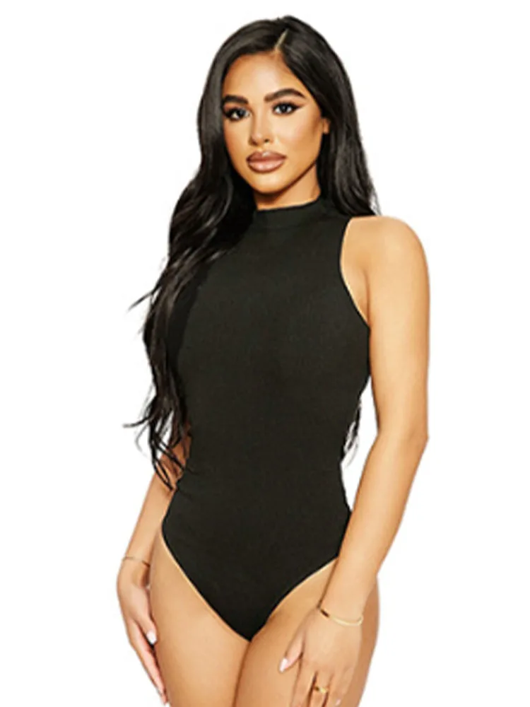 بدلة قفز هاراجوكو الصلبة للسيدات بدون أكمام ملابس ضيقة مثيرة باللون الأسود ملابس خروج عصرية عتيقة Y2k ملابس داخلية على الطراز القوطي #5