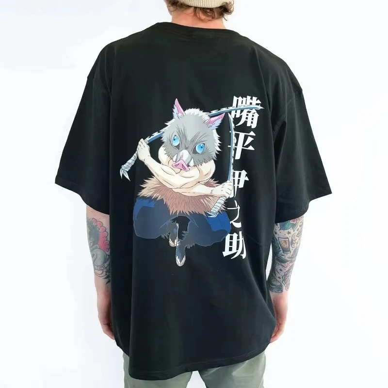 Demon Slayer Anime Hashibira Inosuke Printed T-shirt Men's and Women's T-shirt Men's Top Sports T-shirt Men's T-shirt 2026 New
