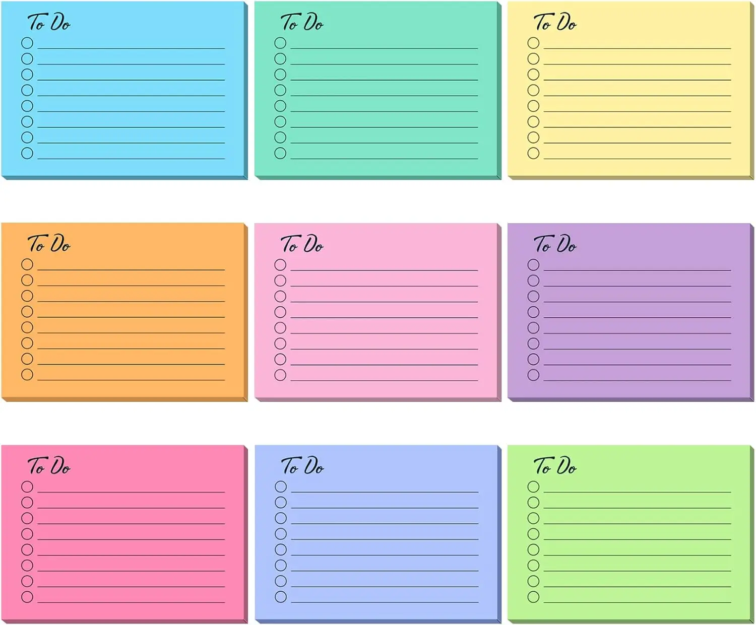 9 sztuk/450 arkuszy Sticky Note 3x4 Inch Self Stick Pads with Line Colored Planner Sticky Note Adhesive Memo for Office