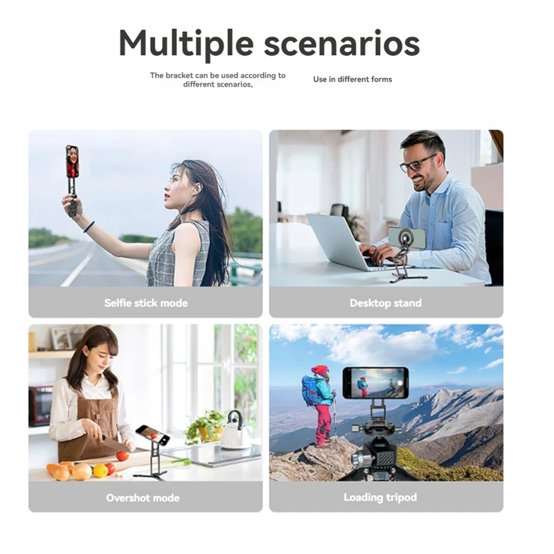 โทรศัพท์แม่เหล็กแบบพับได้ขาตั้งขาตั้งกล้อง Selfie Stick เดสก์ท็อปผู้ถือโทรศัพท์แม่เหล็กสําหรับการถ่ายภาพวิดีโอ Vlog Livestreaming