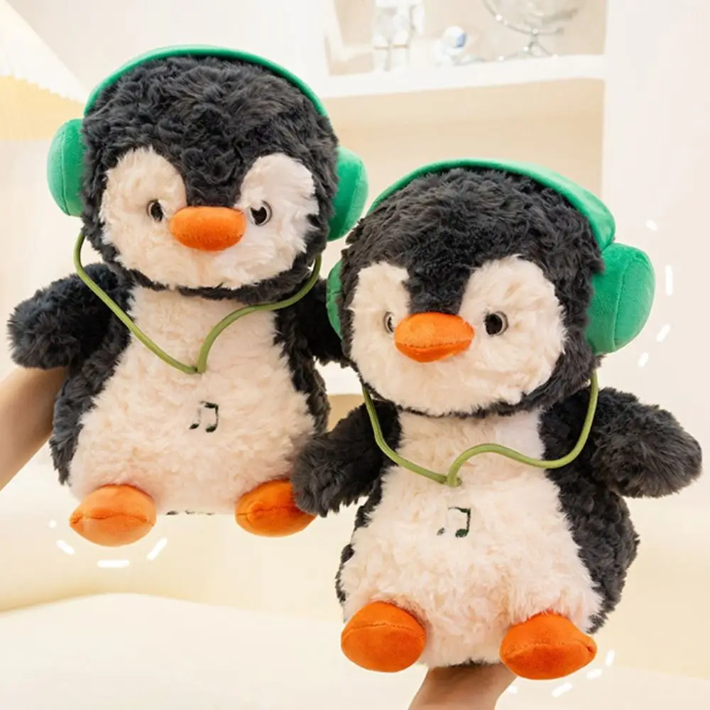 

PP Cotton Headphone Penguin Plush Toy Interactive Fluffy Penguin Doll Stuffed Animals Cartoon Handmade