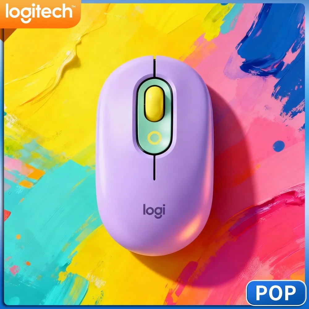 Logitech M350 POP Slim Pebble Mouse Magnetic‑Receiver‑Storage Low‑Noise For Home‑Furniture‑Designer Draft Work