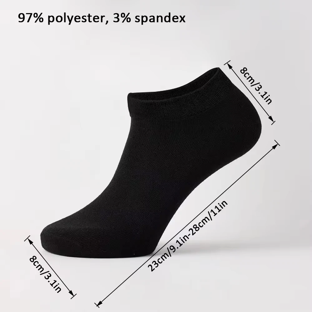 Unisex 10 Pairs of Solid Color Socks, Soft and Lightweight Ankle Socks, WOMEN'S Casual Boat Socks, Low Cut Ankle Socks