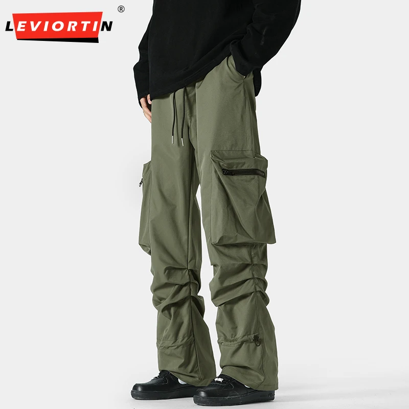 

High Street Vibe Style Multi Pocket Work Pants American Men Sold Color Paratrooper Functional Overalls Outdoor Mountain Trousers