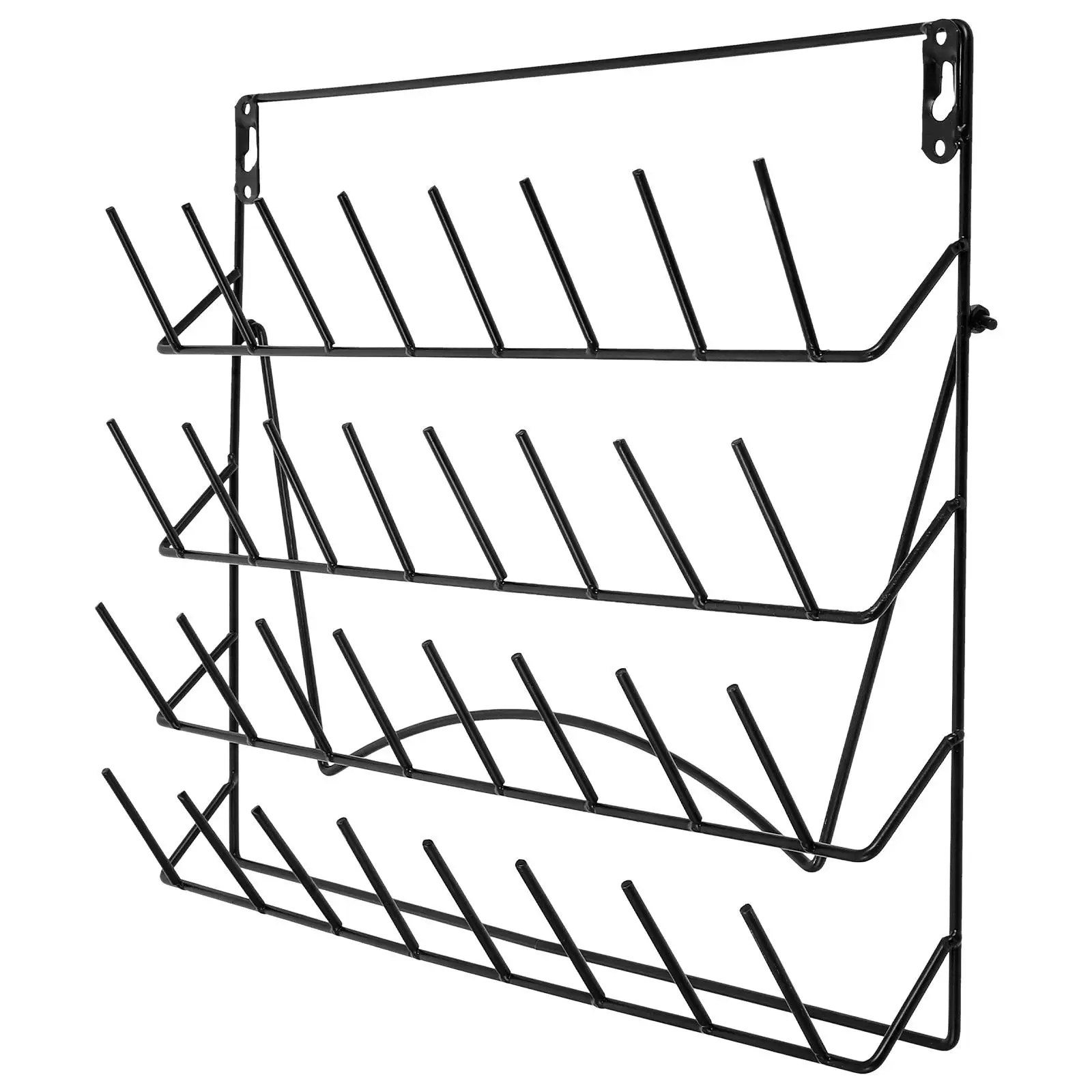 

Wall Storage Rack Mug Shelf Organizer Black Laboratory Glassware Coffee Straw Bench Tube Pegboard Drying Racks