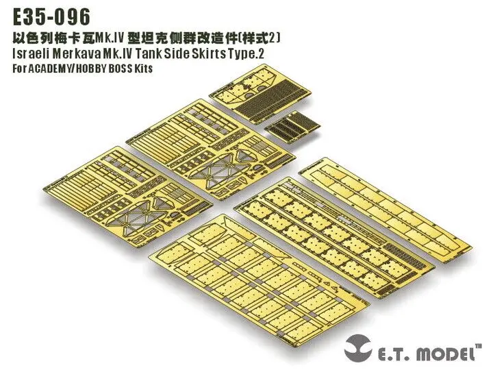 

ETModel E35-096 1/35 Israel Merkava Mk.IV Tank Side Skirts Type.2 Detail Up part