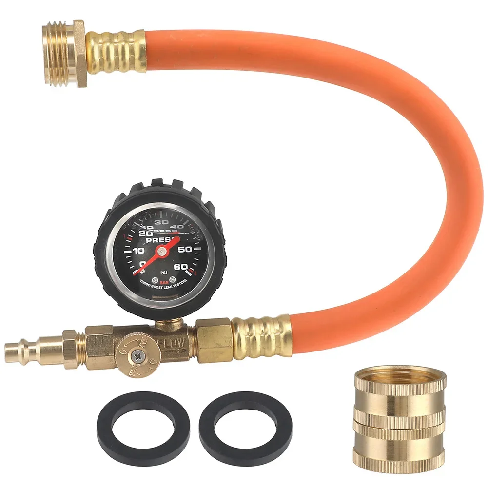 Simplified Cold Weather Prep 17 Inch Brass RV Blowout Kit Featuring a User Friendly Control Valve & Accurate Gauging Tool