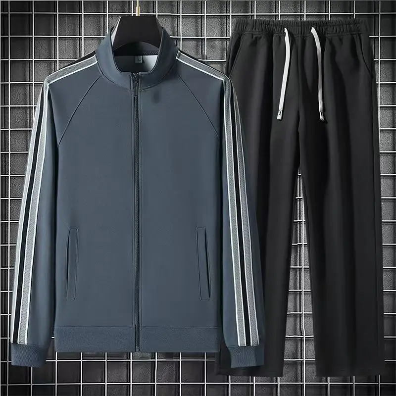 New Men's polyester sportswear spring jacket leisure fashion sport suit 2025 spring hot sale y2k