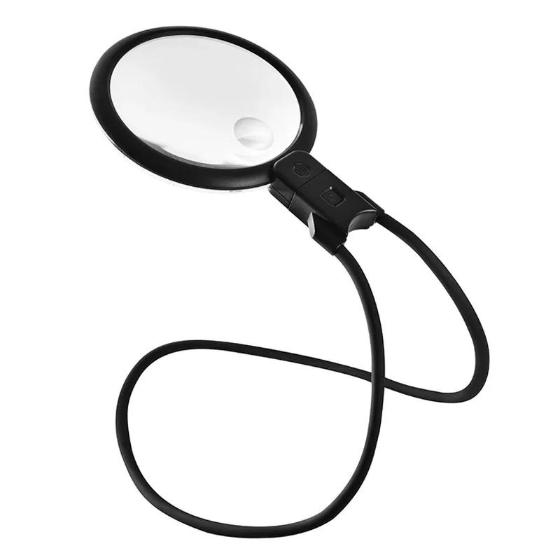 Hands Free Magnifying Glass with 36 LED Lights,5X 15X Rechargeable Neck Wear Magnifier for Seniors Reading Sewing Jewelry