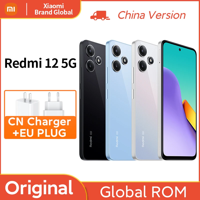 Global Rom Xiaomi Redmi 12 5G Snapdragon 4 Gen2 SmartPhone 50MP Quad Camera 6.79 inch Screen LCD 5000mAh Battery China Version