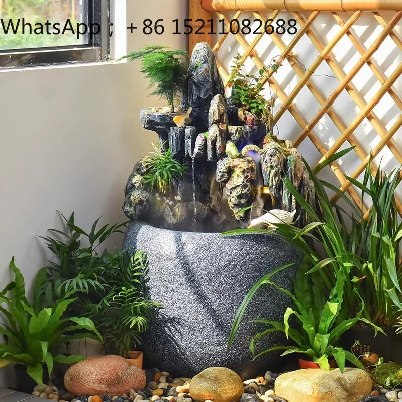 LLY rockery flowing water ecological fish tank company entrance store landscape decoration courtyard