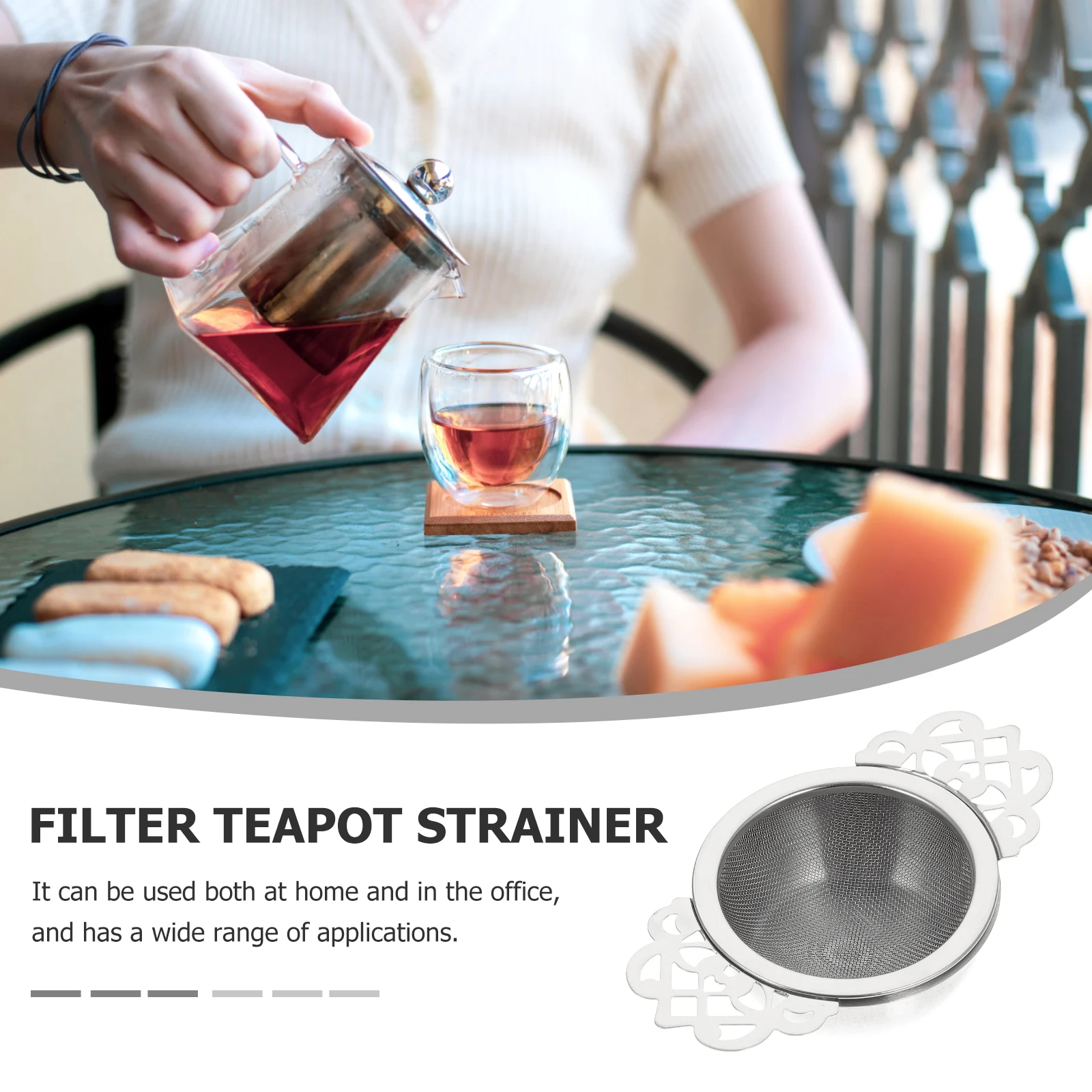 

Tea Strainer Stainless Steel Filter Coffee Filtering Tool Infuser Exquisite Mesh Leaves Residue
