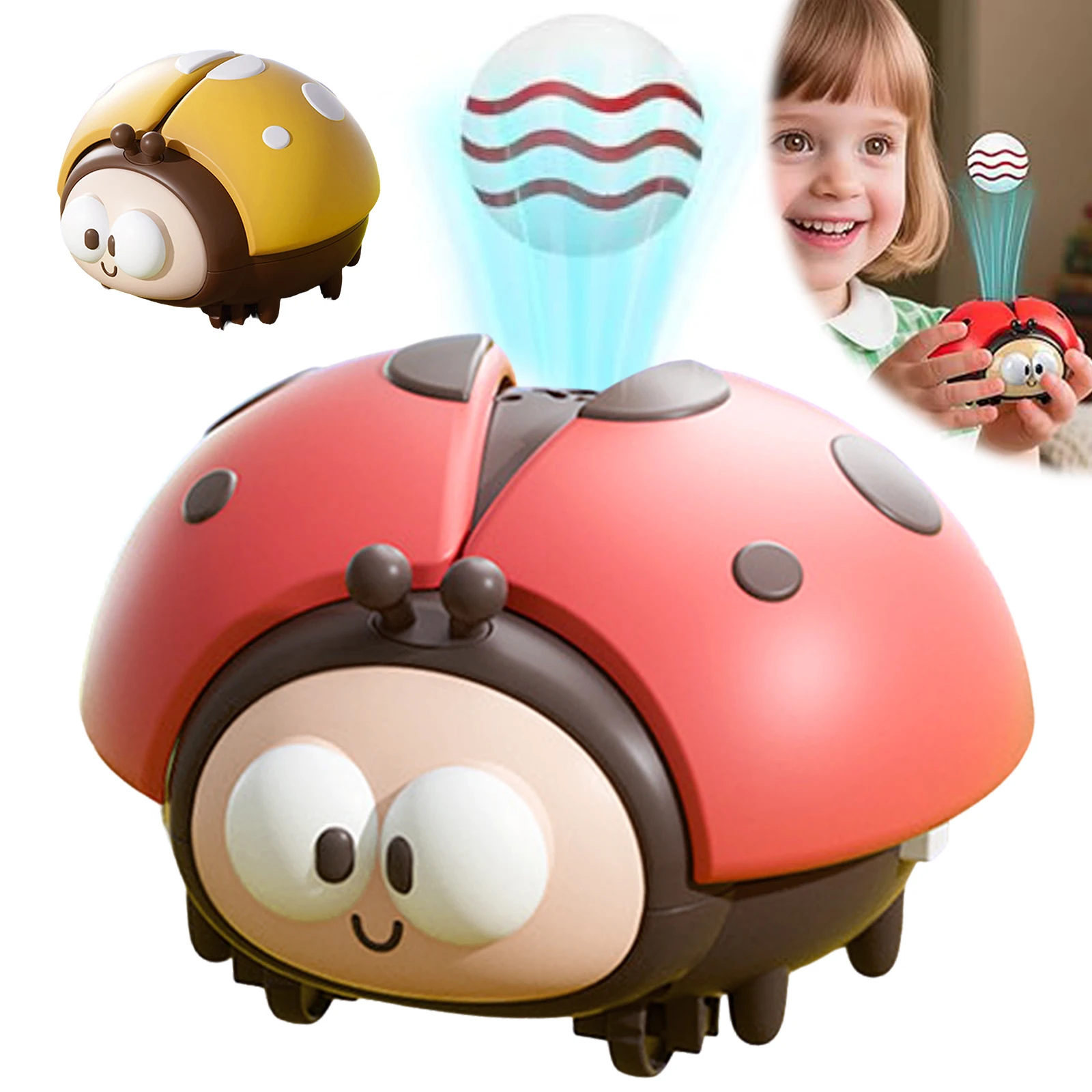 Ladybug Floating Ball Children Puzzle Toy Baby Early Education Focus Training Game Boys Girls 1-3 Year Old Crab Cute Animals Toy