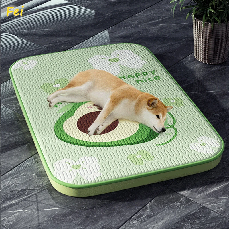 

Summer Cooling Pet Bed with Ice Gel Pad - Soft Washable Detachable, Non-Slip Easy Clean Comfort Sleep for Dogs & Cats