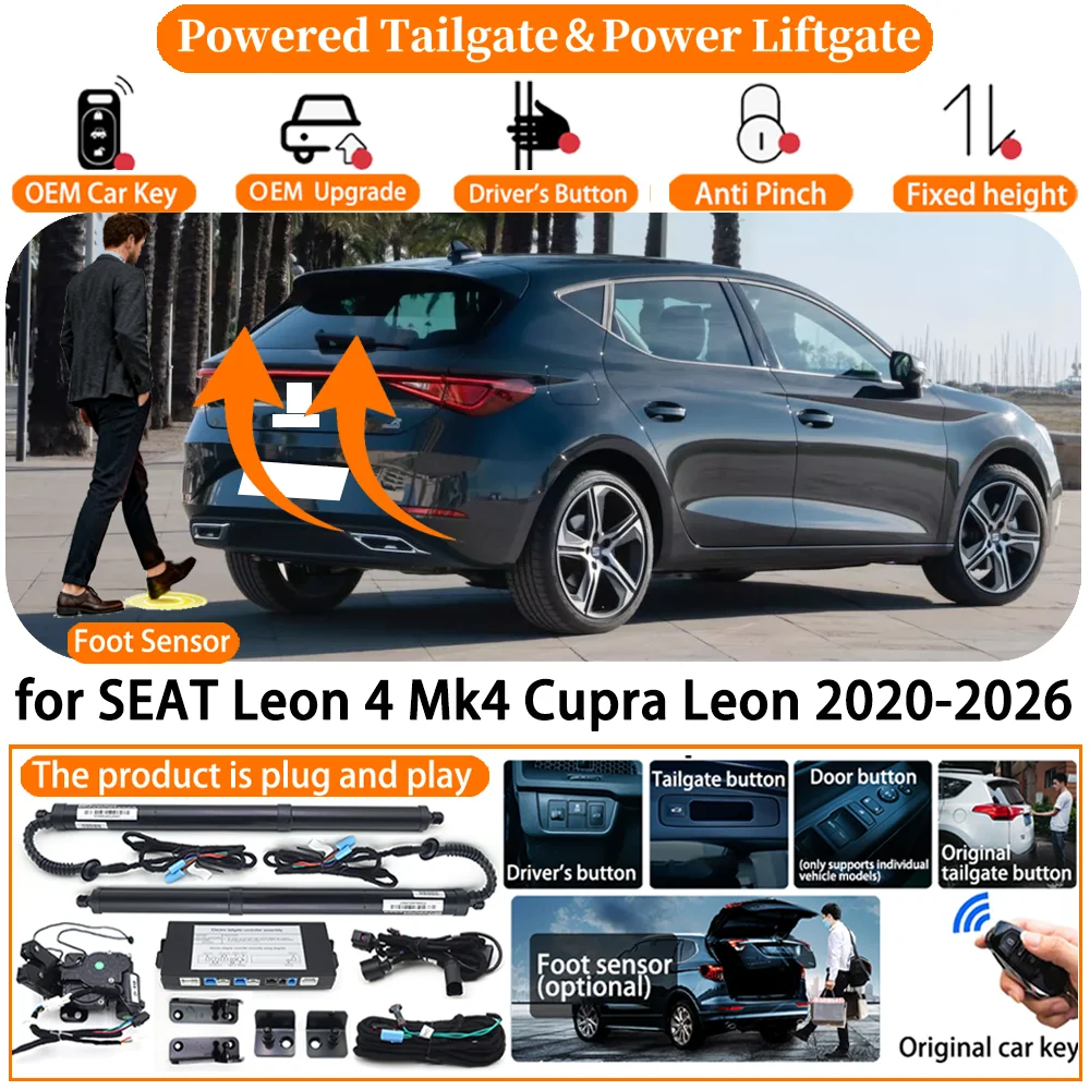

Car OEM Smart Powered Tailgate system for SEAT Leon 4 Mk4 Cupra Leon 2020-2026 Automatic Electric Power Tailgate Tail Gate Lift