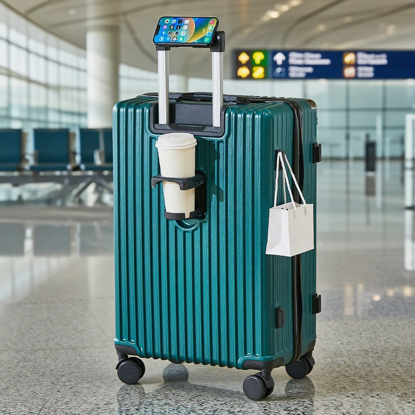 حقيبة سفر للأمتعة مقاس 20-26 بوصة مع حامل أكواب وحامل هاتف بسعة كبيرة وحقيبة متوسطة الحجم لحقيبة السفر #3
