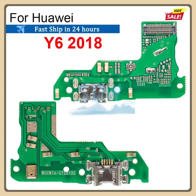 1pcs NEW Dock Charging Port Connector Flex Cable With MIC For Huawei Y6 Y7 Y9 Pro Y5 Prime 2017 2018 2019 USB Charger Flex