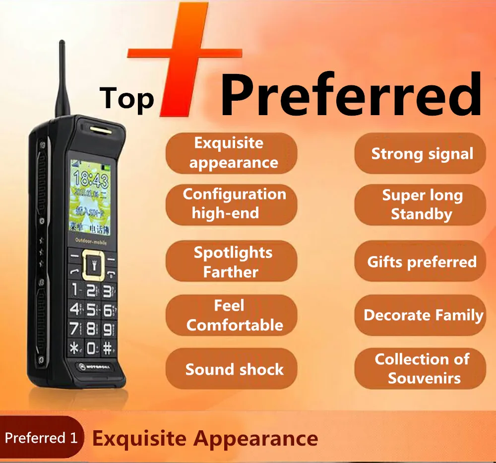 Long Standby C3 Retro Cellphone 2.2inches Dual SIM Card Mp3 Big Battery 6800mAh Bluetooth Unlocked Mobile Phone
