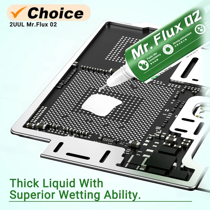 2UUL SC16 Mr.Flux 02 No Acid Halogen Soldering Oil for Mobile Phone Motherboard PCB BGA CPU Welding Repair Flux Oil Tools