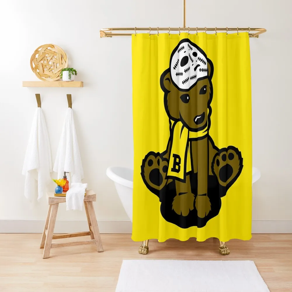 

Lil' Bruin Goalie Bear Hockey Cartoon Shower Curtain Transparent Bathroom Shower Bathroom Accessory Funny Shower Curtain