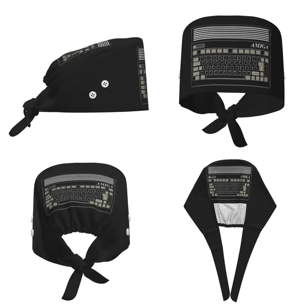 C64 Logo Computer Scrub Hat Doctor Working Surgical Cap Men Women Adjustable Nursing Caps for Dentist