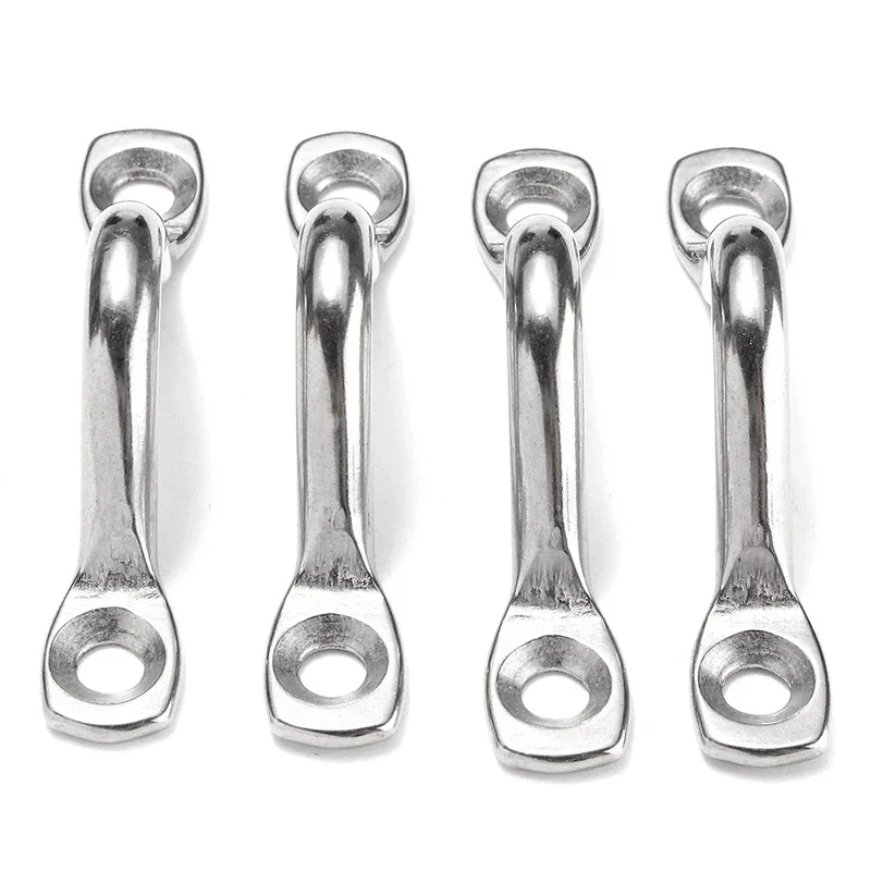 4Pcs 5mm 316 Stainless Steel Wire Eye Strap – Marine Boat Tie Down Fender Hook with Handle, Canopy & Outboard Engine Accessories