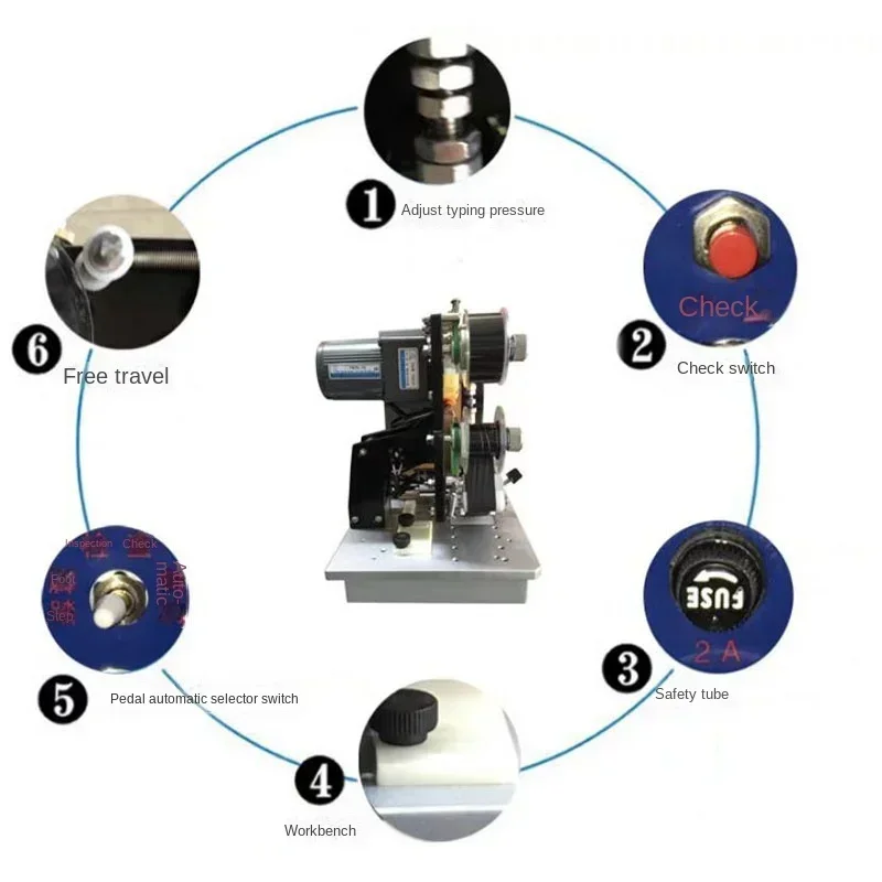 2025 110V/220V Electric Ribbon Coding Thermal Automatic Coding Machine Labeling Machine Validity Coding Machine HP-241B