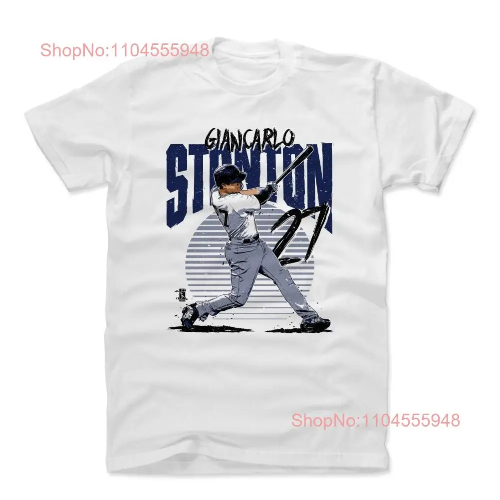 تي شيرت Giancarlo Stanton الرجالي القطني New York Y Baseball Rise B بأكمام طويلة أو قصيرة #1