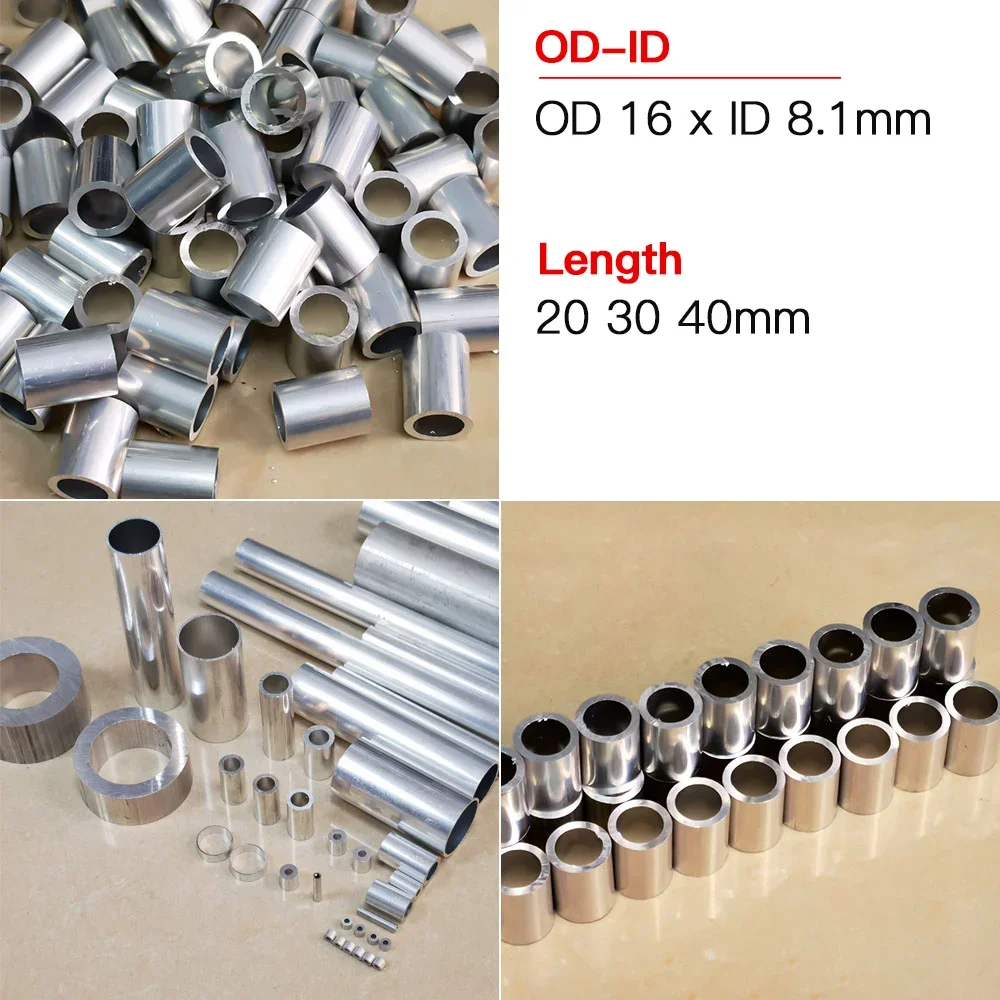 

10-20pcs Aluminum tube OD 16mm alloy tube 16mm outer diameter pipe size16*8.1 Aluminium hollow tubing length 20 30 40mm