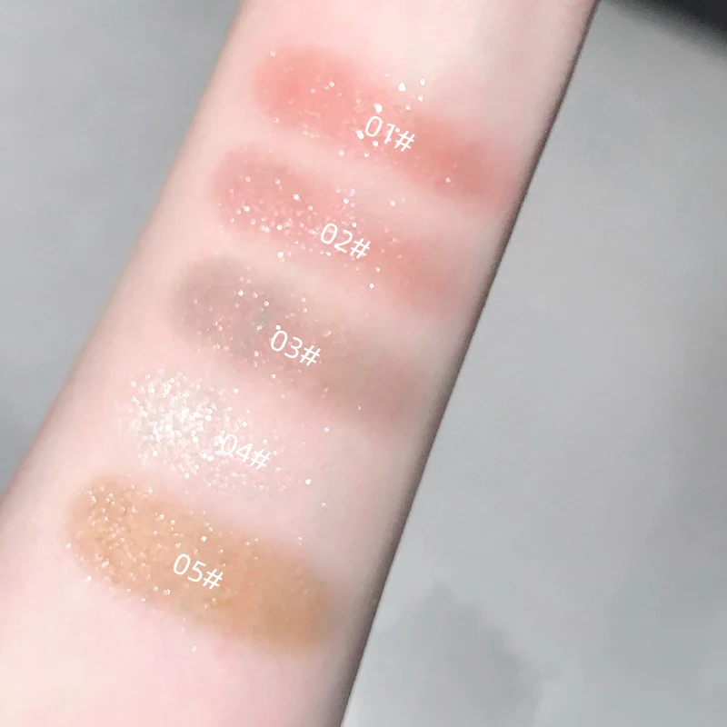 Pó iluminador de sombra multiuso, sombra de olhos com textura de purê de batata duradoura Gege Bear, blush e iluminador com brilho fino