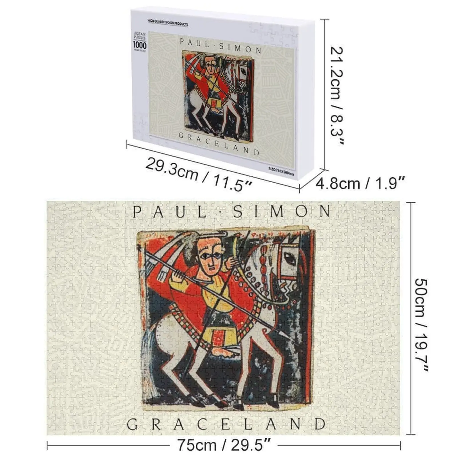 Paul Simon Graceland Quebra-cabeça Peças de quebra-cabeça Adultos Personalizados Foto Alfândega Com Foto Idéias de Presente personalizadas Quebra-cabeça