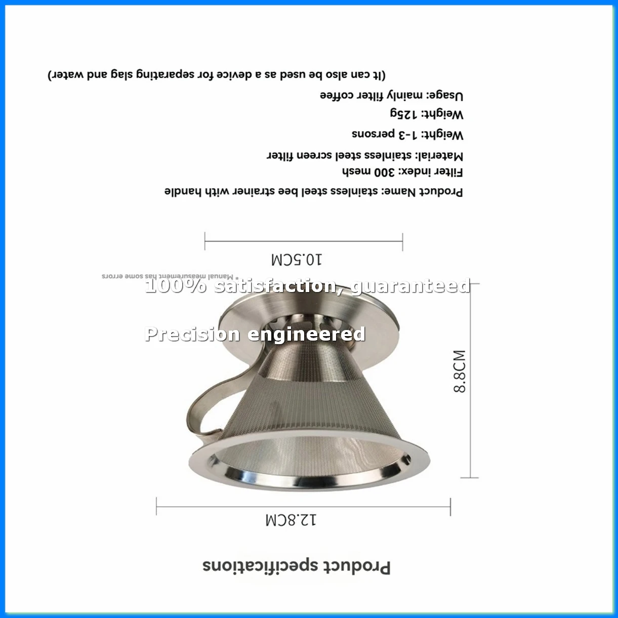 Stainless Steel Coffee Dripper Handle Coffee Filter with Base Paperless Filter Coffee Filter Tea Filter-A21R