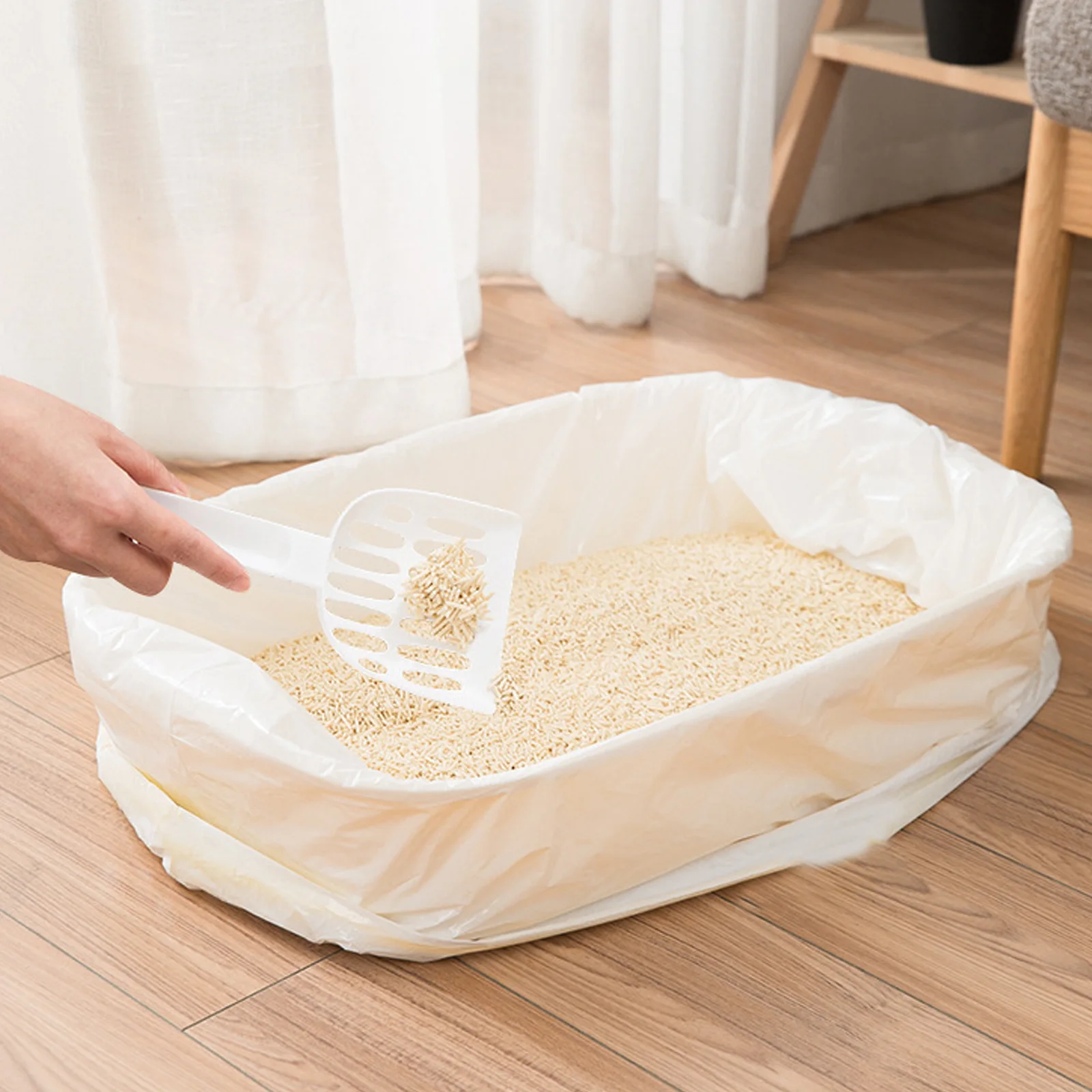 20pcs Sandboxes สําหรับทําความสะอาดอัตโนมัติแมว Cat Litter Bag Drawstring Sifting Cat กระเป๋าแมวห้องน้ํากระเป๋าหนา Cat Poop Bag Liner