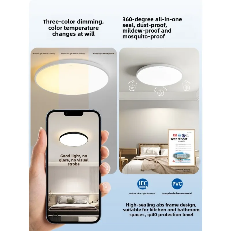 

Lighting led ceiling simple ultra-thin three-proof lamp bedroom light entry light aisle kitchen balcony