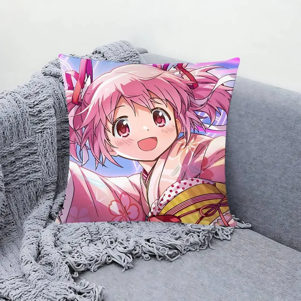 Puella Magi Madoka Magica Pillow Case Sofa And Living Room Decorative Cushion Covers Dust-proof And Mite-proof Invisible Zipper