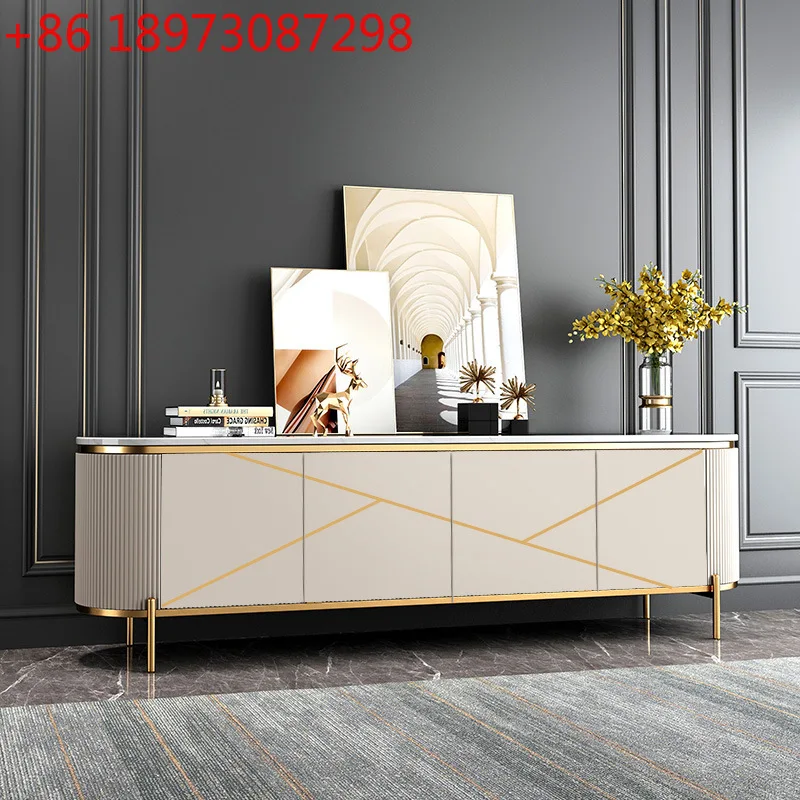 

Американский светлый роскошный ТВ-шкаф, журнальный столик, современный простой мраморный напольный шкаф для гостиной