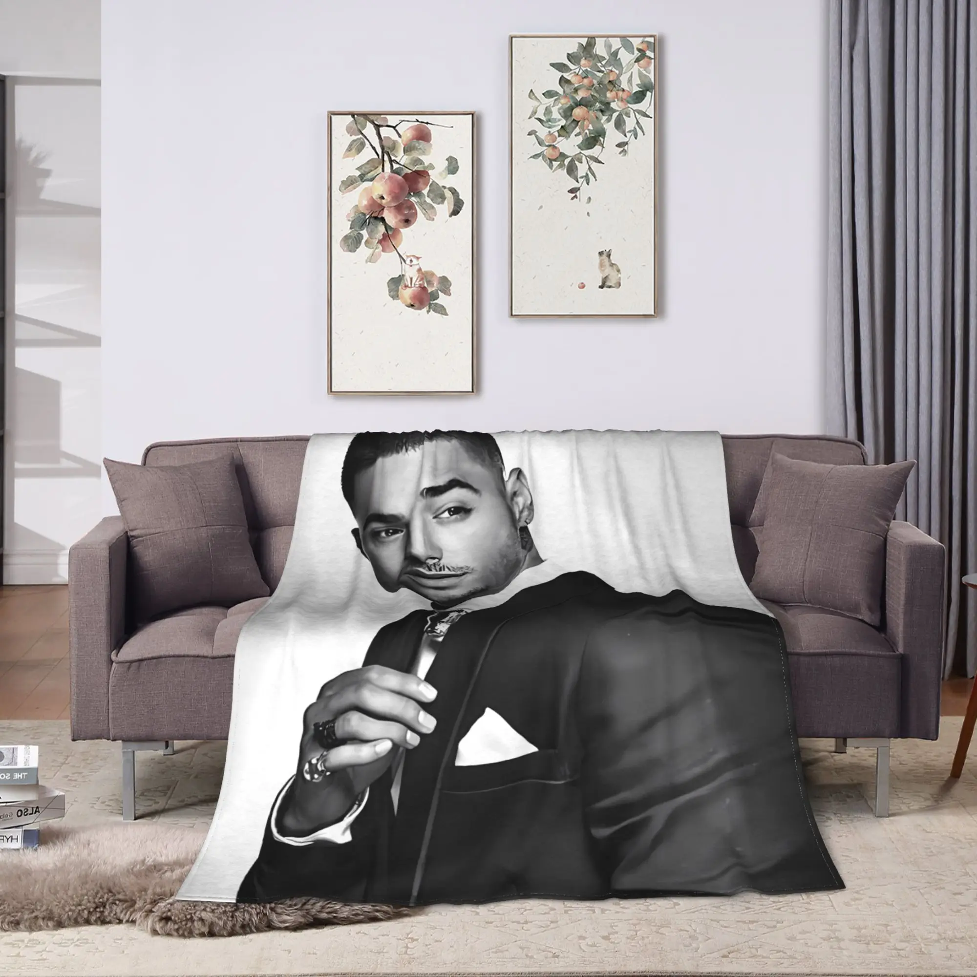 Soft Blanket Camping Maluma Rapper Printed Bedding Throws  Flannel Bedspread For Couch Chair Graphic Sofa Bed Cover
