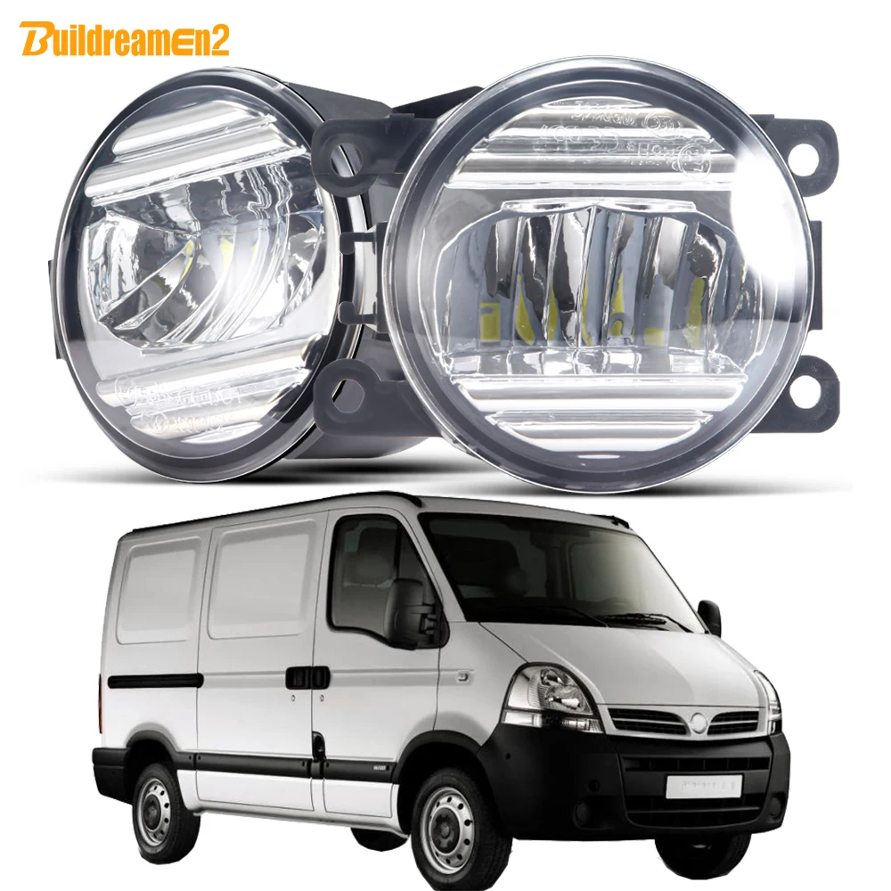 2 Pieces 30W Car Front LED Fog Light Assembly External Fog Daytime Running Lamp DRL H11 3000LM For Nissan Interstar 2002-2010