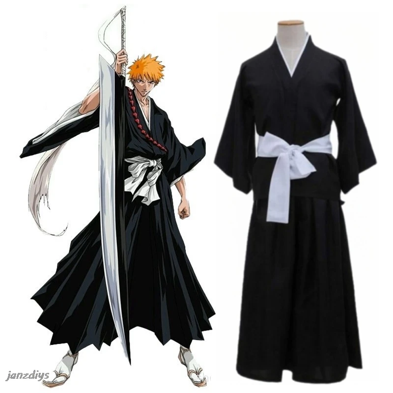 Bleach Kuchiki Rukia Cosplay Costumes Kurosaki Ichigo Die Pa Soul Society Shinigami Kimono Full Outfit Thousand-Year Blood War