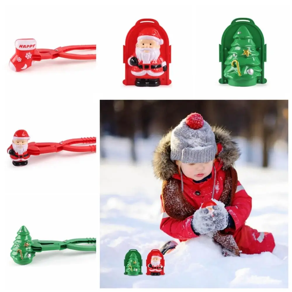 

Plastics Santa Clau Snowball Maker Toy Santa Clau Anti-slip Handle Christmas Tree Snowball Maker Clips Durable Portable