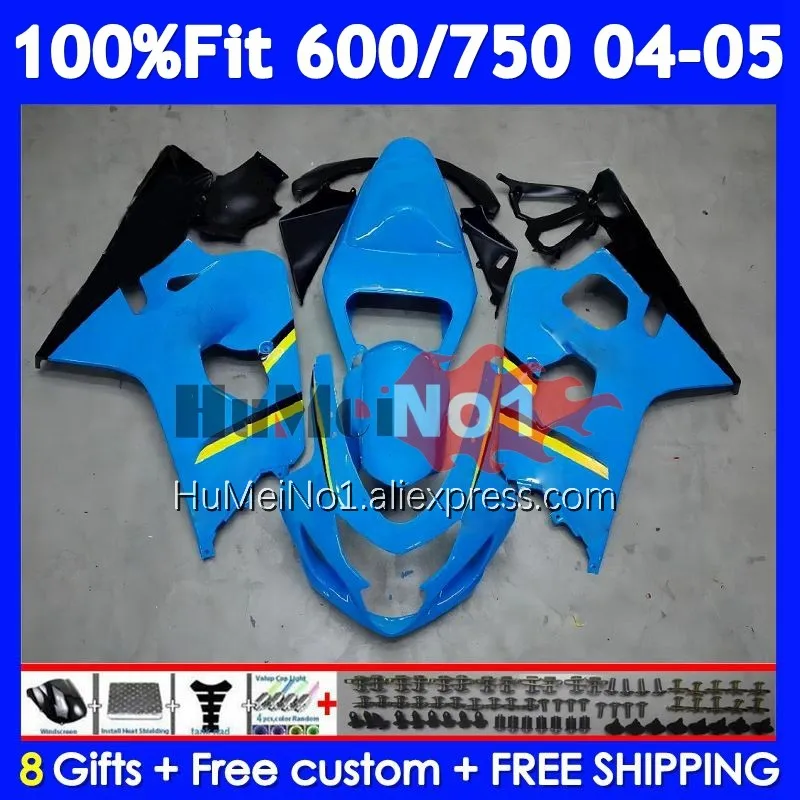 RIZLA blue OEM Body For SUZUKI GSXR 750 600 CC K4 GSX-R600 103No.30 GSXR-750 GSXR600 GSXR750 04 05 2004 2005 Injection Fairing