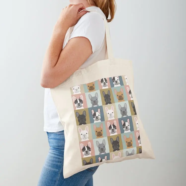 

French Bulldog portraits pattern dog person gift love animal pet puppy frenchie bulldog valentines Tote Bag