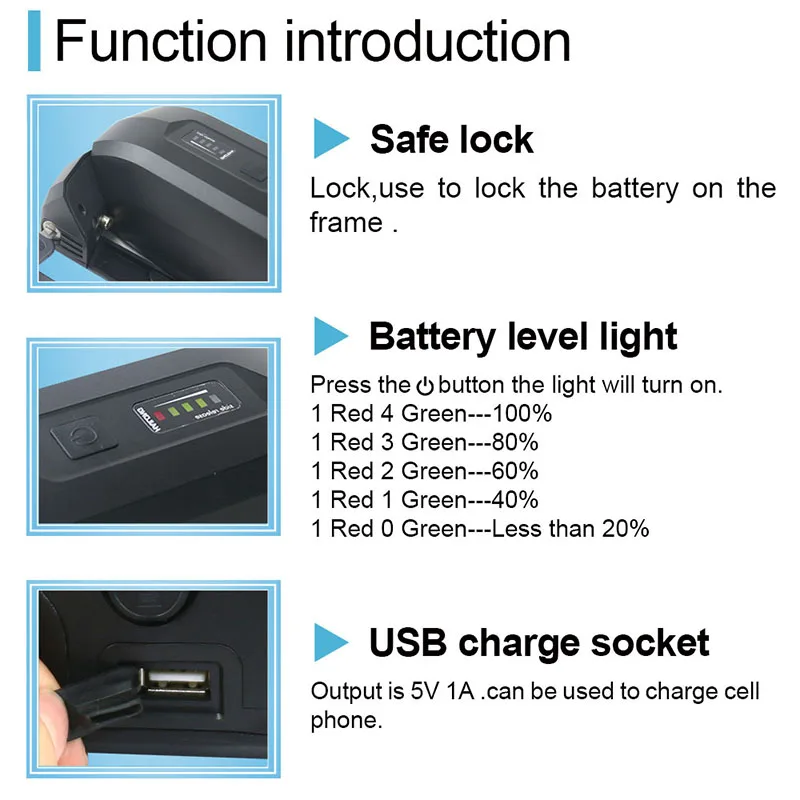 Side Open Downtube eBike Battery 36V 14Ah 48V 10.5Ah Sanyo Cell Electric Bicycle Battery for Bafang TSDZ2 750W 500W 250W Motor